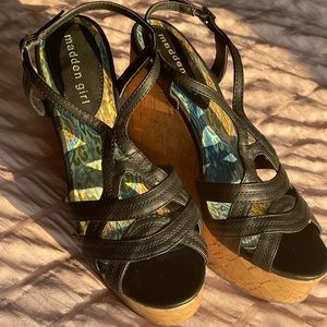Black Madden Girl Wedges